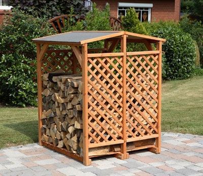 image_Abri B�ches double en Bois coloris Miel 120x148x118cm