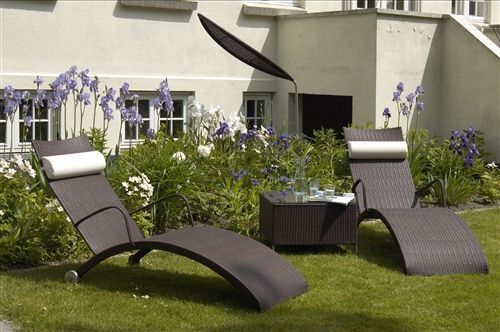 ALEXANDER ROSE TRADITIONAL CHAISE LONGUE DE JARDIN CHOCOLAT