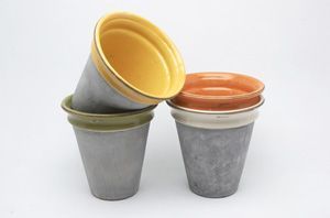 image_Cache pot Vert en B�ton 20x19.5cm