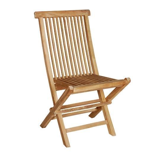 Chaise de jardin pliante en Teck Mayotte 47x38x89cm