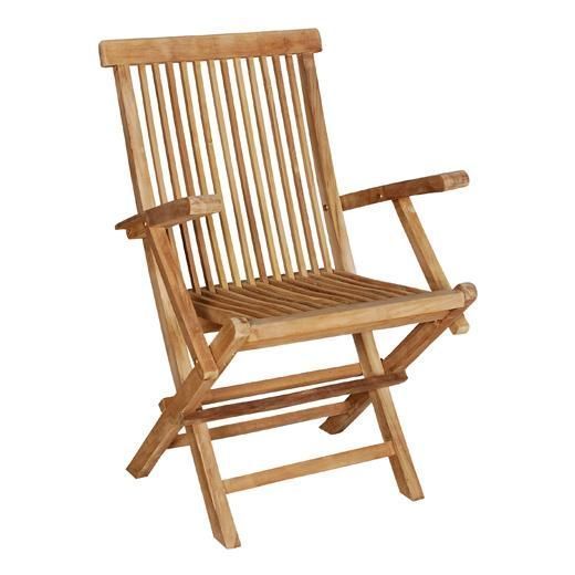 Fauteuil de jardin pliant en Teck Mayotte 56x38x89cm