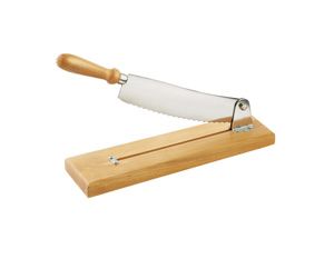 Tranche pain en Acier inoxydable et Bois 52x13,5x11cm 