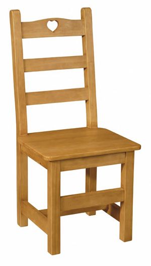 Chaise Coeur Pays en Pin teint� Assise Bois 46x46x100cm