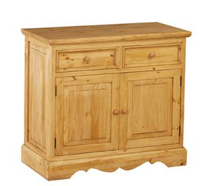 Buffet bas 2 portes 2 tiroirs Pays en Pin teint� 100x50x90cm