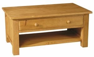 Table basse 1 Tiroir Pays en Pin teint� 90x60x46cm