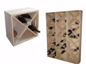 Casier de rangement 16 bouteilles en Epic�a 40x40x25cm 