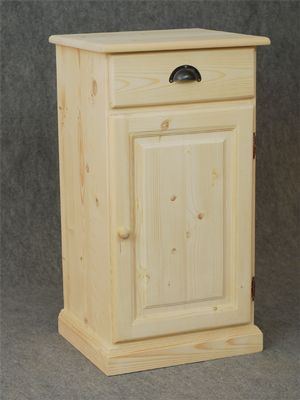 BARCLER Confiturier en Bois brut 1 Tiroir 1 Porte 45x83x40cm