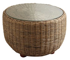 Table boule en Poelet gris avec plateau en verre 65x41cm