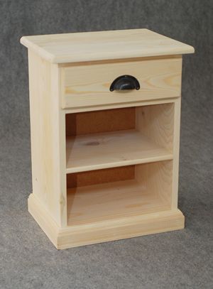 BARCLER Table de nuit Bois brut 1 Etag�re 1 Tiroir 40x55x30cm