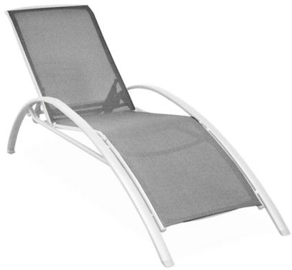 Lit de jardin Sartene en aluminium et textil�ne Gris souris