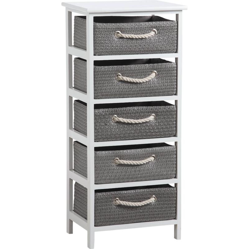 commode panier blanc gris