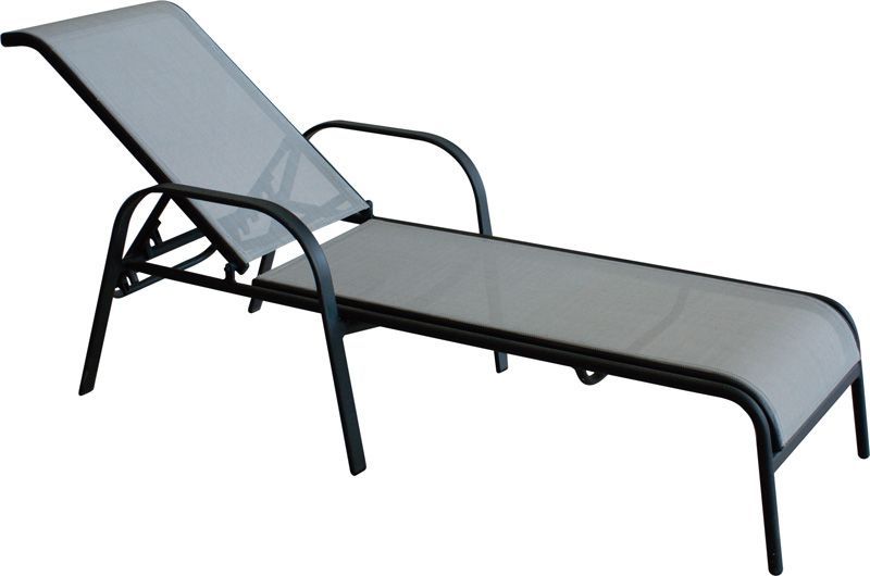 Chaise longue jardin empilable en acier