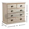Commode 5 tiroirs en bois brut