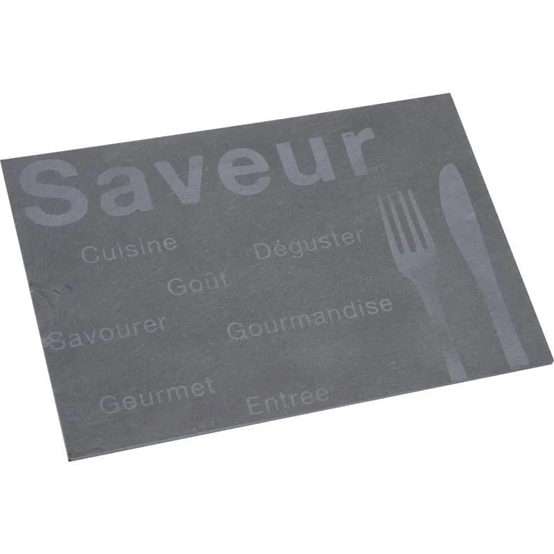 Plateau rectangulaire Saveur en ardoise naturelle