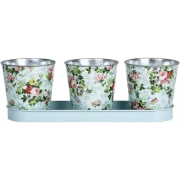 Jardinière 3 pots Roses
