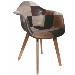 Fauteuil en bois et polyuréthane Patchwork