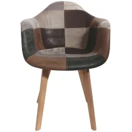 Fauteuil en bois et polyuréthane Patchwork