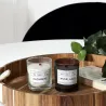 Bougie mèche en bois et boite kraft Factory