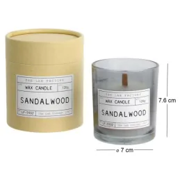 Bougie mèche en bois et boite kraft Factory