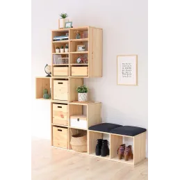 Meuble rangement avec tablette en pin massif Dinamic