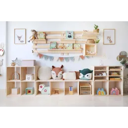 Étagère cubes en bois brut Dinamic