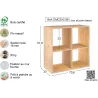 Étagère cubes en bois brut Dinamic