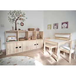 Étagère cubes en bois brut Dinamic