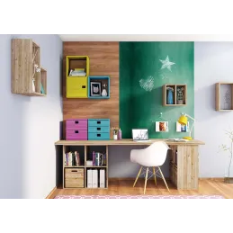 Étagère cubes en bois brut Dinamic