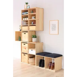 Étagère cubes en bois brut Dinamic