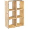 Étagère cubes en bois brut Dinamic