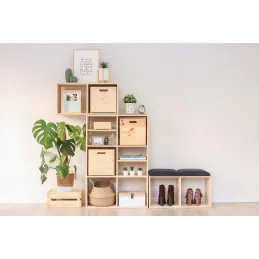 Cube de rangement en pin massif Dinamic