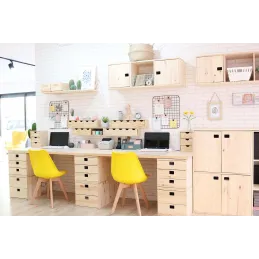 Cube de rangement en pin massif Dinamic