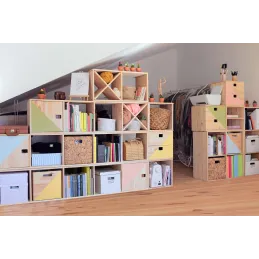Cube de rangement en pin massif Dinamic