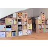 Cube de rangement en pin massif Dinamic