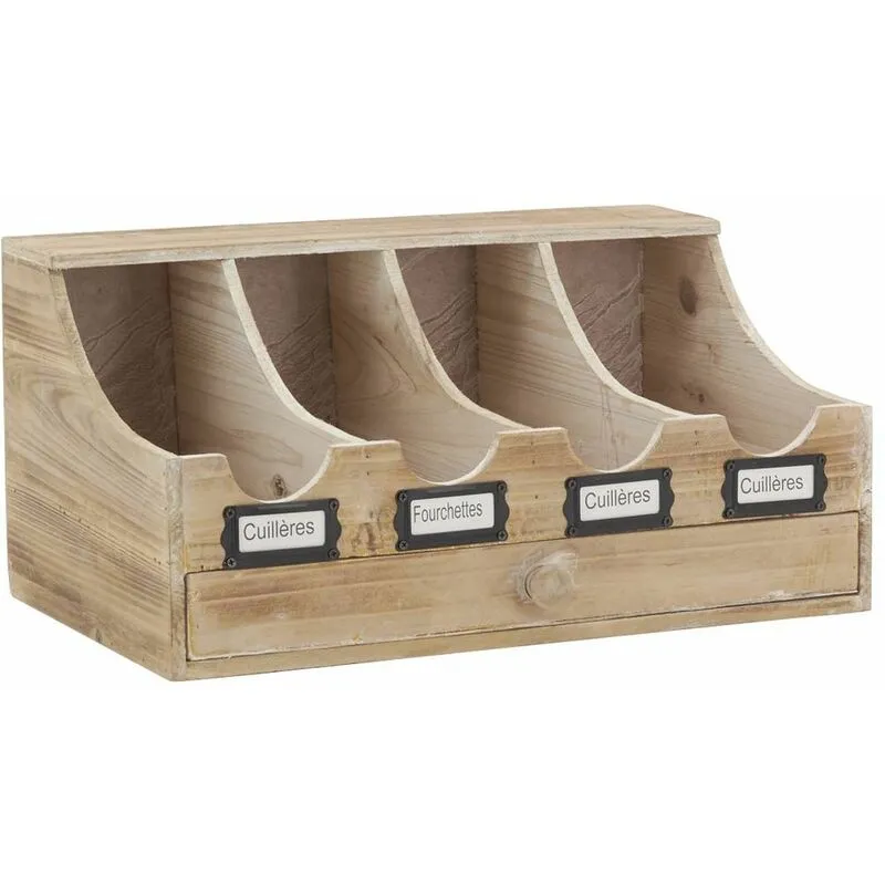 Range-couverts brasserie en bois vieilli