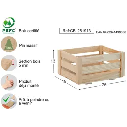 Caisse de rangement en pin massif Home box