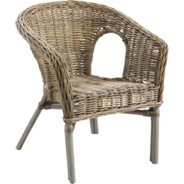 Fauteuil en poelet gris Véranda