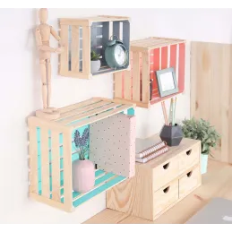Caisse de rangement en pin massif Home box