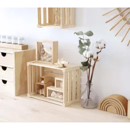 Caisse de rangement en pin massif Home box