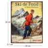 Plaque vintage sports d'hiver en métal 25 x 33 cm