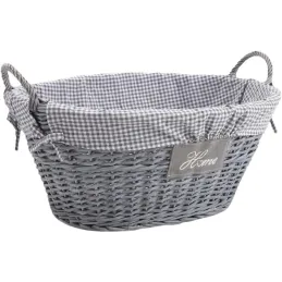 Corbeille à linge Home en osier et coton