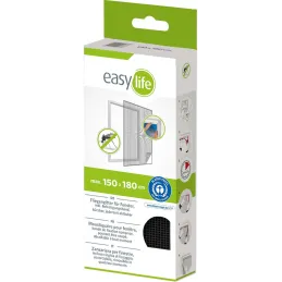 Moustiquaire fenêtre anthracite 18g/m² bande auto-agrippante 7,5 mm