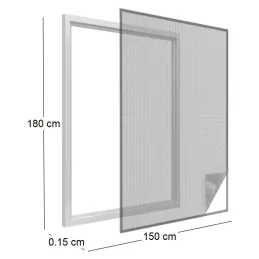 Moustiquaire fenêtre anthracite 18g/m² bande auto-agrippante 7,5 mm
