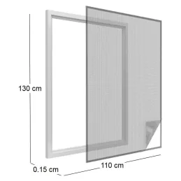 Moustiquaire fenêtre anthracite 28g/m² bande auto-agrippante 9,5 mm