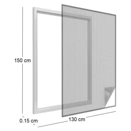 Moustiquaire fenêtre anthracite 28g/m² bande auto-agrippante 9,5 mm