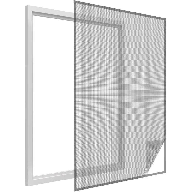 Moustiquaire fenêtre anthracite 28g/m² bande auto-agrippante 9,5 mm