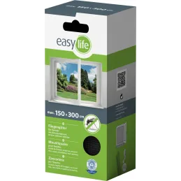 Moustiquaire fenêtre anthracite 28g/m² bande auto-agrippante 9,5 mm