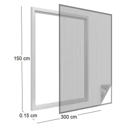 Moustiquaire fenêtre anthracite 28g/m² bande auto-agrippante 9,5 mm