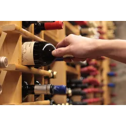 Casier à bouteilles en pin massif brut