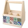 Range-couverts en bois avec motif imprimé